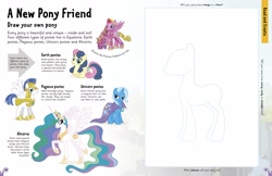 Size: 2552x1654 | Tagged: safe, derpibooru import, bon bon, princess cadance, princess celestia, sweetie drops, trixie, alicorn, pony, my little pony ultimate factivity collection, royal guard