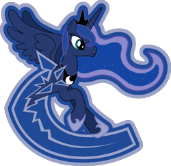 Size: 1267x1225 | Tagged: safe, artist:lyraheartstrngs, princess luna, alicorn, pony, hockey, logo, logo parody, nhl, solo, vancouver canucks