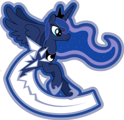 Size: 1267x1225 | Tagged: safe, artist:lyraheartstrngs, princess luna, alicorn, pony, hockey, logo, logo parody, nhl, solo, vancouver canucks