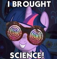 Size: 579x599 | Tagged: safe, derpibooru import, twilight sparkle, dr. insano, reaction image, science, spoony, spoony experiment, the spoony one