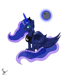 Size: 4000x4500 | Tagged: safe, artist:xael-alex, princess luna, alicorn, pony, female, horn, mare, simple background, solo, white background