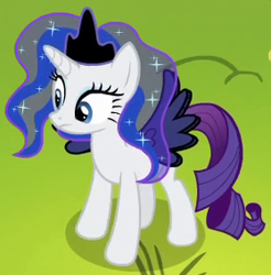 Size: 279x284 | Tagged: safe, screencap, princess luna, rarity, alicorn, pony, unicorn, testing testing 1-2-3, clothes, costume, lunarity