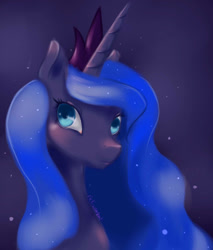 Size: 1000x1176 | Tagged: safe, artist:rick-wombat, princess luna, alicorn, pony, female, horn, mare, simple background, solo