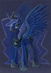 Size: 650x919 | Tagged: safe, artist:maytee, princess luna, alicorn, pony, trade ya, solo, spread wings