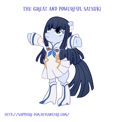 Size: 2000x2000 | Tagged: source needed, useless source url, safe, artist:shivery-ao, derpibooru import, trixie, pony, bipedal, crossover, kill la kill, ponified, ryoka yuzuki, satsuki kiryuin, solo, voice actor joke