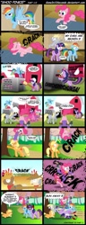 Size: 1110x2880 | Tagged: safe, artist:gonein10seconds, derpibooru import, applejack, derpy hooves, pinkie pie, rainbow dash, rocky, twilight sparkle, earth pony, pegasus, pony, breaking the fourth wall, comic, ed edd n eddy, female, mare, parody, shoo ed