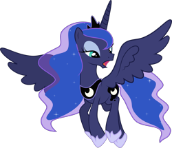 Size: 3000x2575 | Tagged: safe, artist:xebck, princess luna, alicorn, pony, bloom and gloom, flying, high res, simple background, solo, transparent background, vector