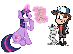 Size: 960x711 | Tagged: safe, artist:serenamidori, derpibooru import, twilight sparkle, checklist, crossover, dipper pines, double dipper, gravity falls, magic