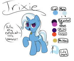 Size: 500x416 | Tagged: safe, artist:shiverbear, derpibooru import, trixie, pony, unicorn, ask-confused-trixie, female, mare, reference sheet, solo