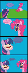 Size: 1650x4193 | Tagged: safe, artist:ixobaf13, derpibooru import, pinkie pie, twilight sparkle, earth pony, pony, blonic, comic, wat