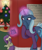 Size: 1000x1200 | Tagged: safe, artist:jumblescarf, derpibooru import, trixie, oc, christmas, christmas lights, christmas tree, clothes, crying, magic, orphanage, present, sweater, telekinesis, tree