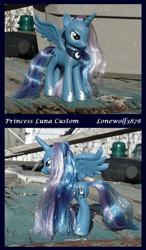 Size: 849x1454 | Tagged: safe, artist:lonewolf3878, princess luna, alicorn, pony, brushable, custom, solo, toy