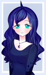 Size: 763x1228 | Tagged: safe, artist:iyumei, princess luna, human, humanized, solo