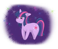 Size: 2165x1808 | Tagged: safe, artist:fluffikitten, derpibooru import, twilight sparkle, pony, unicorn, female, mare, simple background, smiling, solo, sparkles, transparent background