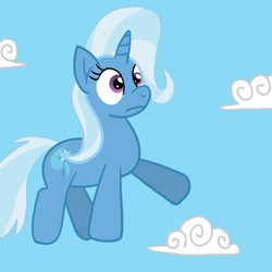 Size: 1280x1280 | Tagged: safe, artist:solarfm, derpibooru import, trixie, pony, unicorn, sky, solo