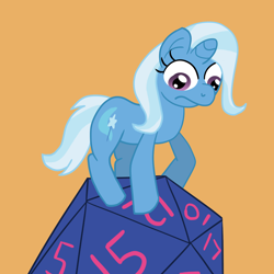 Size: 1280x1280 | Tagged: safe, artist:solarfm, derpibooru import, trixie, pony, d20, dice, solo