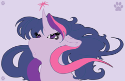 Size: 1024x660 | Tagged: safe, artist:rottingroot, derpibooru import, twilight sparkle, pony, unicorn, female, mare, purple coat, solo