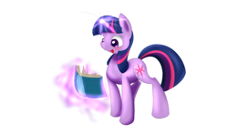 Size: 5080x3000 | Tagged: dead source, safe, artist:xcopyen002, derpibooru import, twilight sparkle, unicorn twilight, pony, unicorn, book, female, magic, solo