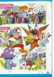 Size: 826x1169 | Tagged: safe, derpibooru import, derpy hooves, octavia melody, soarin', spitfire, trixie, earth pony, pegasus, pony, rabbit, unicorn, rainbow falls, comic, female, filly, magazine scan, mare, trixie n'abandonne jamais !, wonderbolts, younger