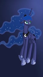 Size: 600x1067 | Tagged: safe, artist:miracle32, princess luna, alicorn, pony, female, gradient background, horn, mare, solo