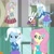 Size: 2048x2048 | Tagged: safe, derpibooru import, screencap, fluttershy, trixie, a little birdie told me, better together, eqg summertime shorts, equestria girls, good vibes, clothes, comparison, geode of fauna, hoodie, magical geodes
