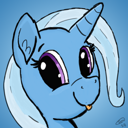 Size: 3000x3000 | Tagged: safe, artist:teletom, derpibooru import, trixie, pony, unicorn, bleb, cute, high res, solo, tongue out