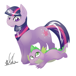 Size: 1000x1000 | Tagged: safe, artist:kiwi-heart, derpibooru import, spike, twilight sparkle, dragon, pony, unicorn, female, mare