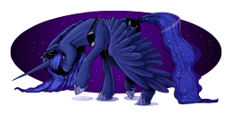 Size: 1966x1083 | Tagged: safe, artist:ellisarts, princess luna, alicorn, pony, night, sad, solo, stars