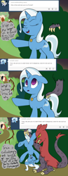 Size: 700x1800 | Tagged: safe, artist:shiverbear, derpibooru import, fluttershy, trixie, pegasus, pony, ask, ask-confused-trixie, comic, monster, tumblr