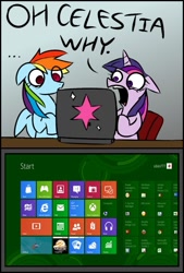 Size: 578x856 | Tagged: safe, derpibooru import, rainbow dash, twilight sparkle, pegasus, pony, meme, meta, windows, windows 8