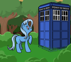 Size: 1440x1256 | Tagged: safe, derpibooru import, trixie, pony, unicorn, crossover, doctor who, female, mare, solo, tardis