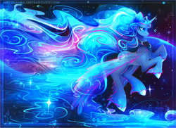 Size: 2222x1622 | Tagged: safe, artist:koveliana, princess luna, alicorn, pony, chromatic aberration, color porn, solo