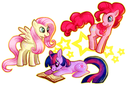 Size: 800x542 | Tagged: safe, artist:minipooch, derpibooru import, fluttershy, pinkie pie, twilight sparkle, earth pony, pegasus, pony