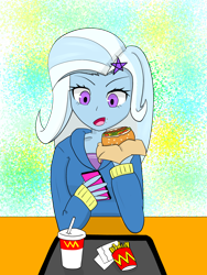 Size: 2000x2666 | Tagged: safe, derpibooru import, trixie, equestria girls, eating, solo