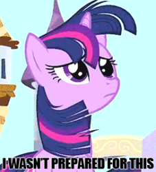 Size: 245x270 | Tagged: safe, derpibooru import, edit, edited screencap, screencap, twilight sparkle, unicorn, the crystal empire, spoiler:s03, animated, cropped, crystal empire, flowing mane, gif, reaction image, solo, the failure song, windswept mane