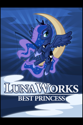 Size: 1500x2250 | Tagged: safe, artist:zombie, princess luna, alicorn, pony, dreamworks, parody, solo, tangible heavenly object