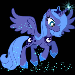 Size: 800x800 | Tagged: safe, artist:momo-chan14, princess luna, alicorn, pony, magic, s1 luna, solo, sparkles