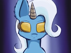 Size: 800x600 | Tagged: safe, artist:heir-of-rick, derpibooru import, trixie, pony, unicorn, deus ex, female, mare, parody, solo, sunglasses