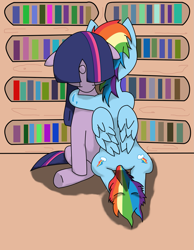 Size: 1059x1367 | Tagged: safe, artist:jay-hyena, derpibooru import, rainbow dash, twilight sparkle, pegasus, pony, comforting, crying, female, hug, lesbian, shipping, twidash