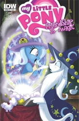 Size: 1034x1572 | Tagged: safe, artist:amy mebberson, derpibooru import, idw, star swirl the bearded, trixie, spoiler:comic, spoiler:comic17, cover, hot topic, official comic