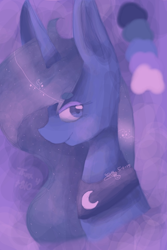 Size: 640x960 | Tagged: safe, artist:tootlesdaartist, princess luna, alicorn, pony, female, horn, mare, simple background, solo