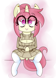 Size: 1800x2500 | Tagged: safe, artist:fullmetalpikmin, derpibooru import, oc, oc:peanut nurit, anthro, unguligrade anthro, boob window, breasts, cleavage, clothes, dock, female, milf, misleading thumbnail, socks, sweater