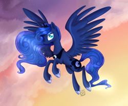 Size: 2400x2000 | Tagged: safe, artist:candy-behemoth, princess luna, alicorn, pony, female, gradient background, horn, mare, solo