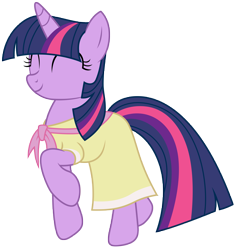 Size: 4722x5000 | Tagged: safe, artist:kooner-cz, derpibooru import, twilight sparkle, pony, unicorn, sweet and elite, absurd resolution, birthday dress, clothes, dress, happy, simple background, solo, transparent background, vector