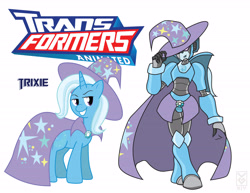 Size: 6600x5100 | Tagged: safe, artist:inspectornills, derpibooru import, trixie, robot, absurd resolution, crossover, transformares, transformers, transformers animated