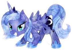 Size: 4273x3000 | Tagged: safe, artist:theshadowstone, princess luna, alicorn, crystal pony, pony, crystal alicorn, crystallized, filly, s1 luna, solo, woona