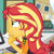 Size: 384x387 | Tagged: safe, derpibooru import, screencap, sunset shimmer, trixie, better together, equestria girls, forgotten friendship, :i, cropped