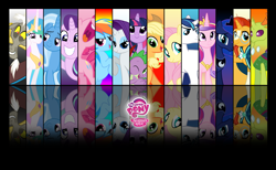 Size: 9843x6066 | Tagged: safe, artist:stay gold, derpibooru import, applejack, discord, fluttershy, pinkie pie, princess cadance, princess celestia, princess luna, rainbow dash, rarity, shining armor, spike, starlight glimmer, sunburst, thorax, trixie, twilight sparkle, twilight sparkle (alicorn), alicorn, changedling, changeling, draconequus, dragon, earth pony, pegasus, pony, unicorn, absurd resolution, alicorn tetrarchy, king thorax, logo, mane seven, mane six, my little pony