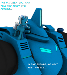 Size: 664x745 | Tagged: safe, artist:sparkyfox, derpibooru import, trixie, 3d, cg, mecha, simple background, transparent background, wheel