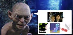 Size: 1781x872 | Tagged: safe, derpibooru import, edit, screencap, trixie, equation, frodo, frodo baggins, gollum, lord of the rings, rebus, samwise gamgee, speech bubble, wicked